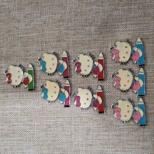 Lot of 8 Hello Kitty Pendant Charms